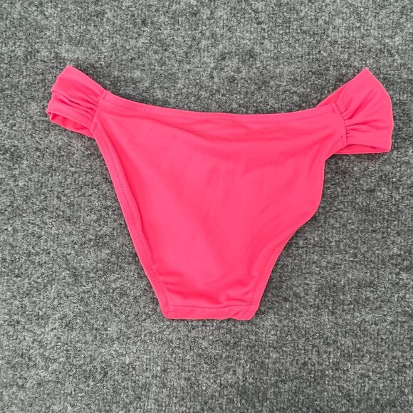 PINK Victorias Secret Knockout Bikini Bottom Womens XS Hot Pink Hipster Ruched - Picture 8 of 12